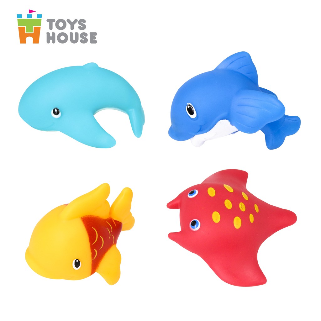 Đồ chơi nhà tắm cho bé-bộ 4 món hình con cá vô cùng dễ thương Toyshouse, hàng chính hãng