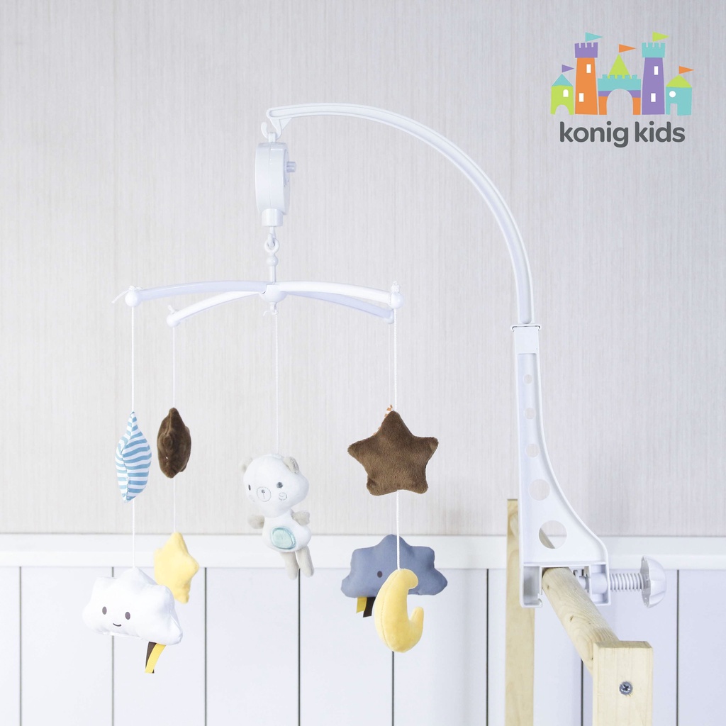 Đồ chơi treo nôi cũi phát nhạc, xoay 360 độ Konig Kids 1021-KK-63605A, nhạc ru ngủ cho con yêu ngon giấc
