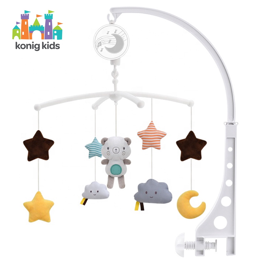 Đồ chơi treo nôi cũi phát nhạc, xoay 360 độ Konig Kids 1021-KK-63605A, nhạc ru ngủ cho con yêu ngon giấc