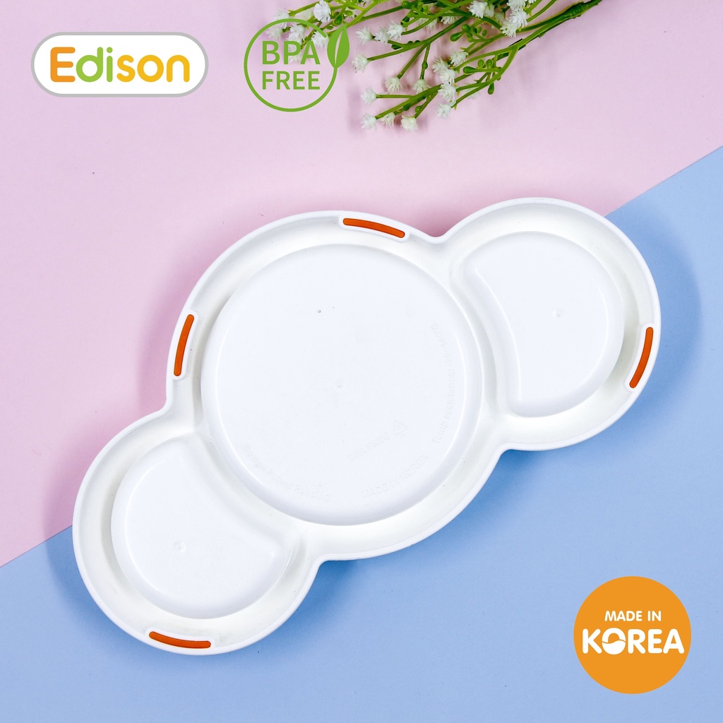 Khay ăn dặm cao cấp có đế silicone chống trượt cho bé Edison Hàn Quốc  6865