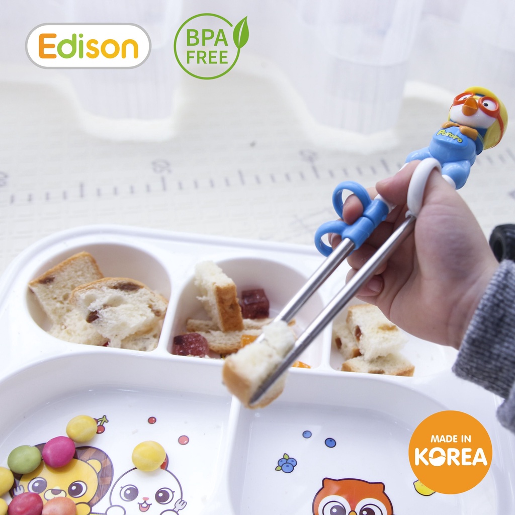 Khay ăn dặm cao cấp có đế silicone chống trượt cho bé Edison Hàn Quốc  6865
