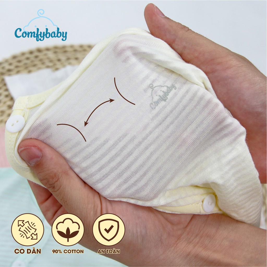 Bộ quần áo cộc tay cho bé 100% cotton lụa - siêu nhẹ - thoáng mát Comfybaby QACF22042021 size 3-12 tháng
