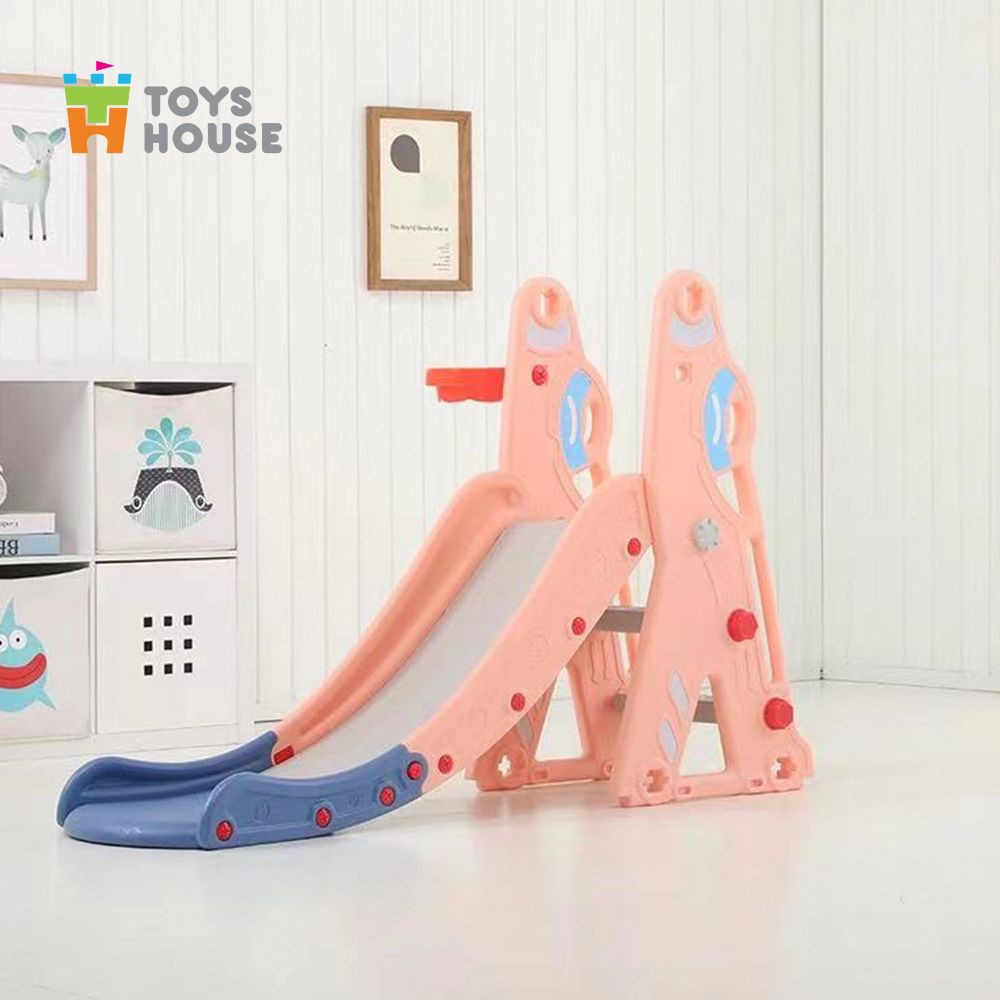 Cầu trượt kèm Khung bóng rổ cho bé Toyshouse WM21B271, hàng chính hãng cao cấp