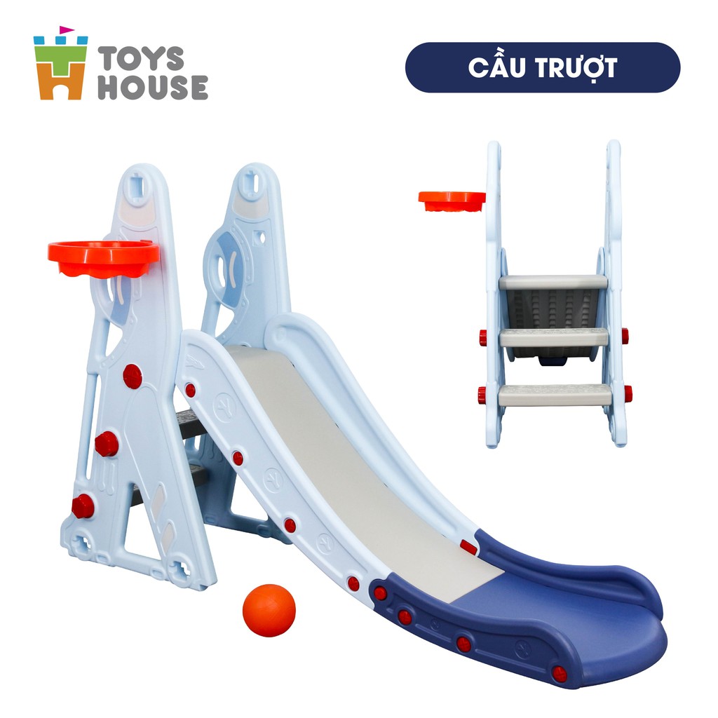 Cầu trượt kèm Khung bóng rổ cho bé Toyshouse WM21B271, hàng chính hãng cao cấp