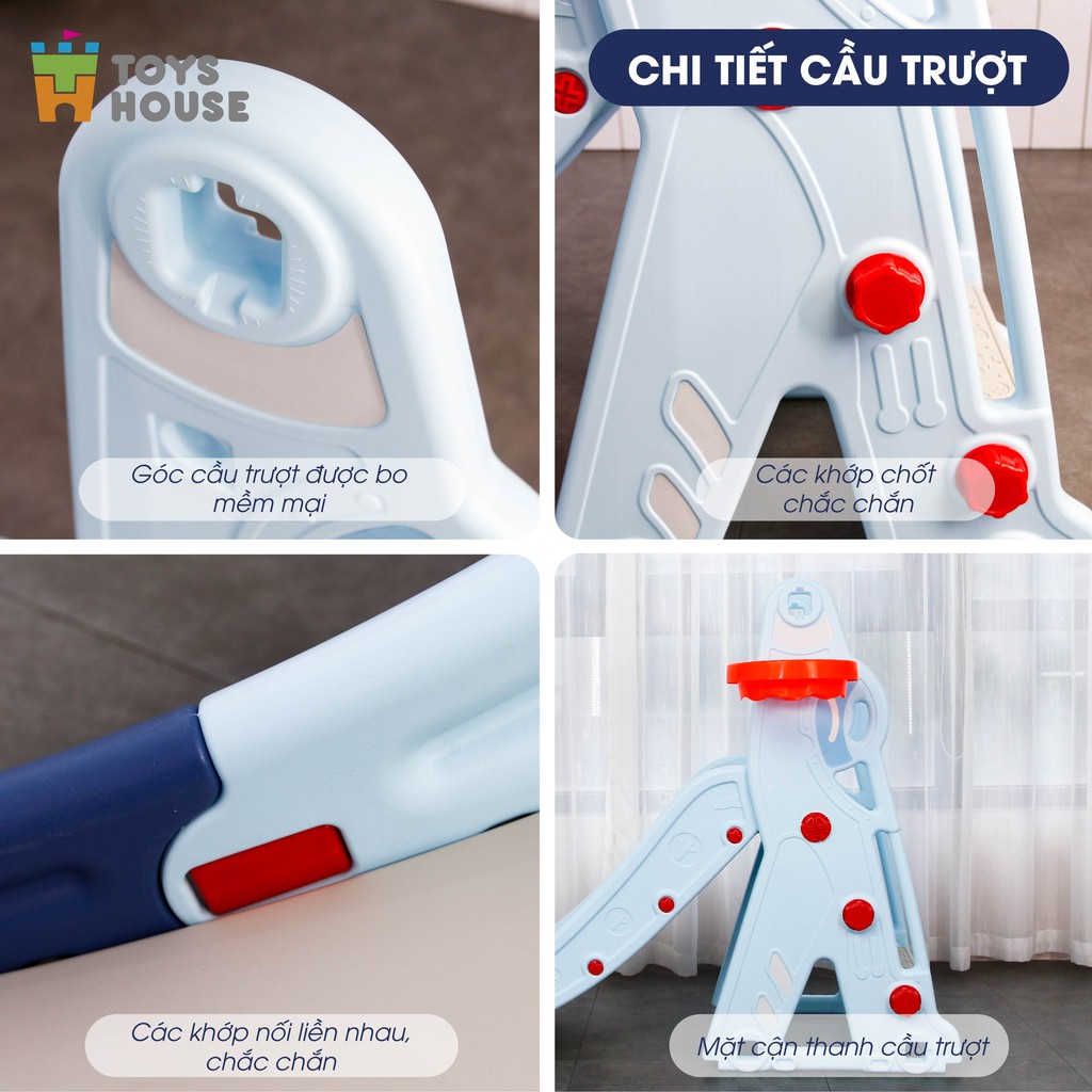Cầu trượt kèm Khung bóng rổ cho bé Toyshouse WM21B271, hàng chính hãng cao cấp