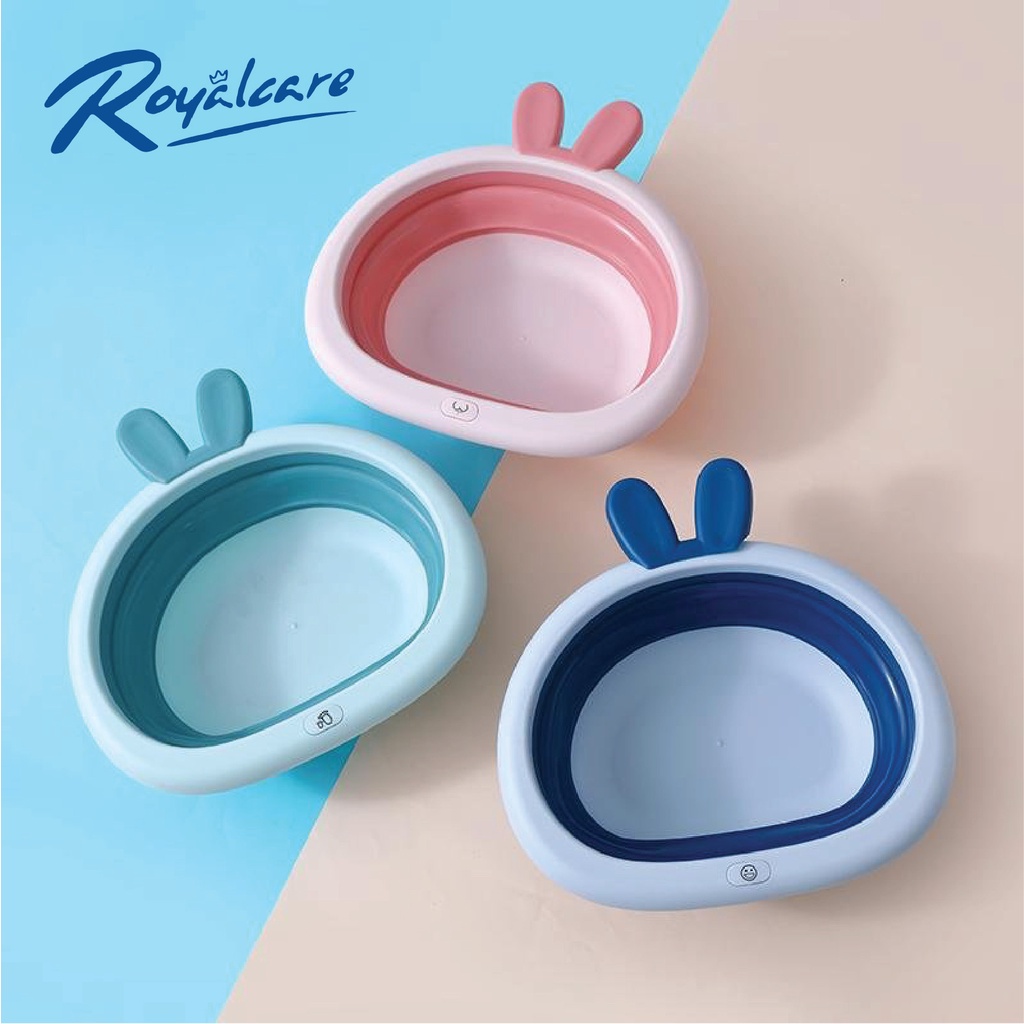 Chậu gấp gọn đa năng cho bé, thiết kế siêu tiện dụng và dễ thương hình tai thỏ Royalcare 8901