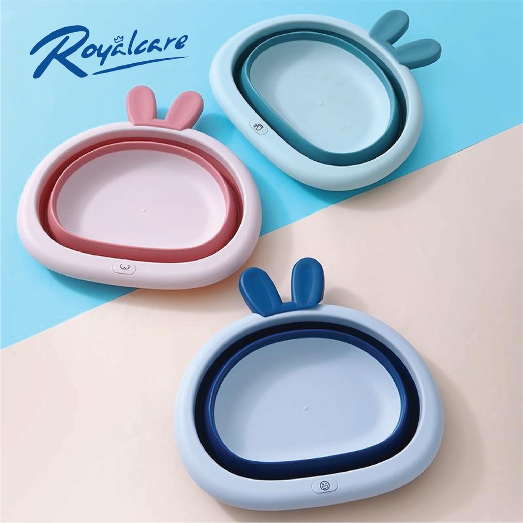 Chậu gấp gọn đa năng cho bé, thiết kế siêu tiện dụng và dễ thương hình tai thỏ Royalcare 8901