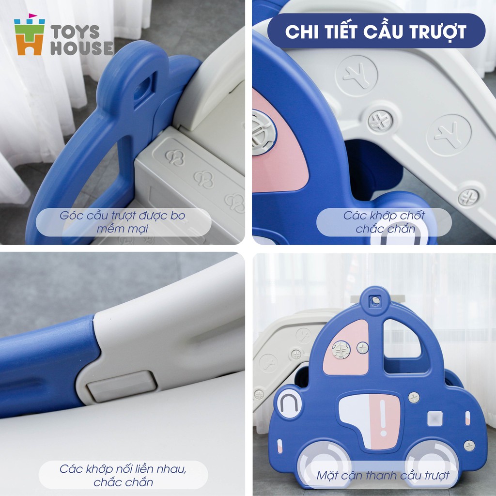 Cầu trượt kèm Khung bóng rổ cho bé Toyshouse WM21B061, hàng chính hãng cao cấp