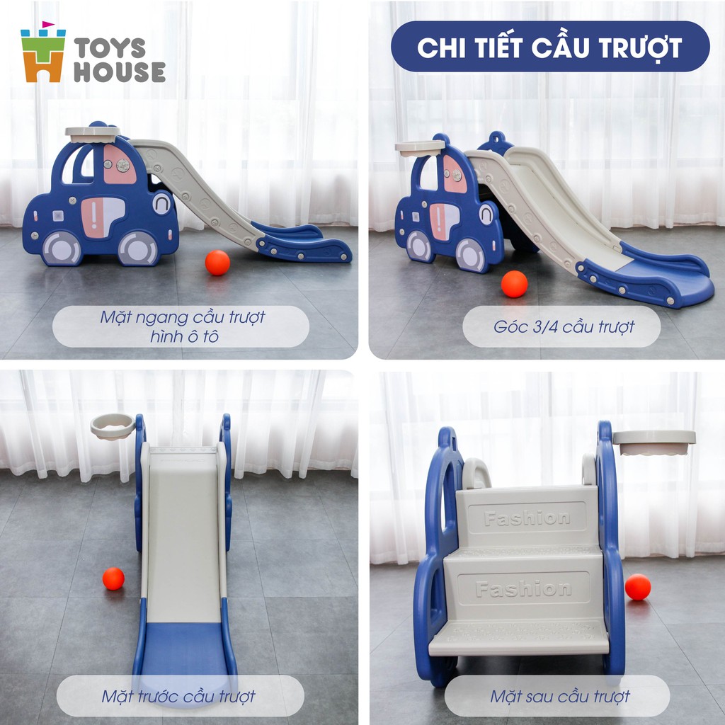 Cầu trượt kèm Khung bóng rổ cho bé Toyshouse WM21B061, hàng chính hãng cao cấp