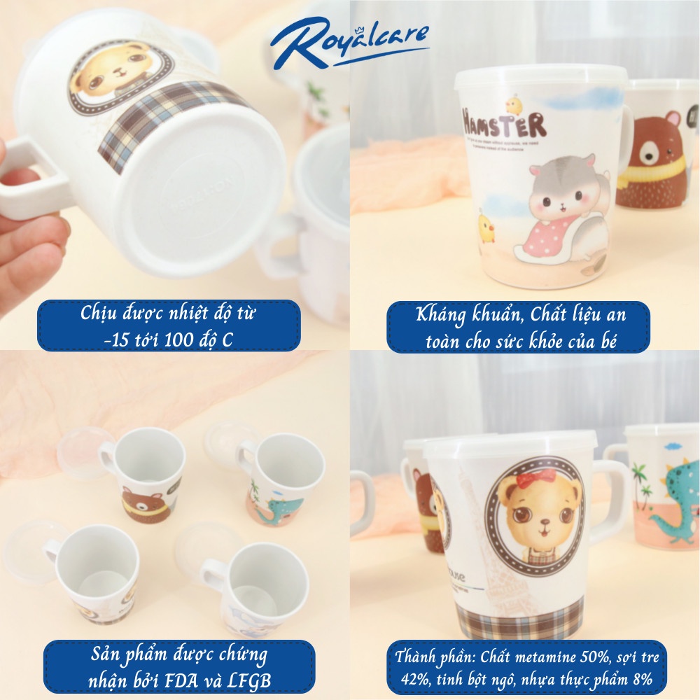 Ly uống nước cho bé làm từ tre bamboo kháng khuẩn có nắp đậy D7064 Royalcare - đồ dùng ăn dặm cho bé