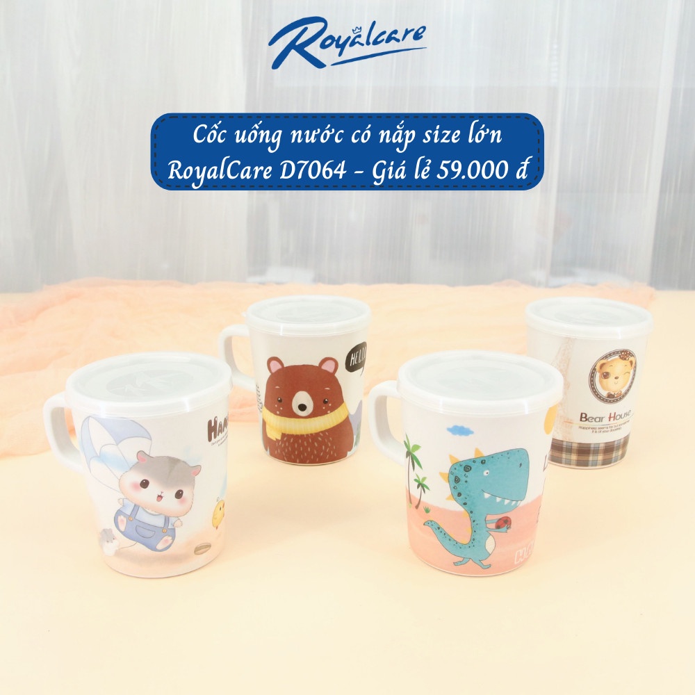 Ly uống nước cho bé làm từ tre bamboo kháng khuẩn có nắp đậy D7064 Royalcare - đồ dùng ăn dặm cho bé