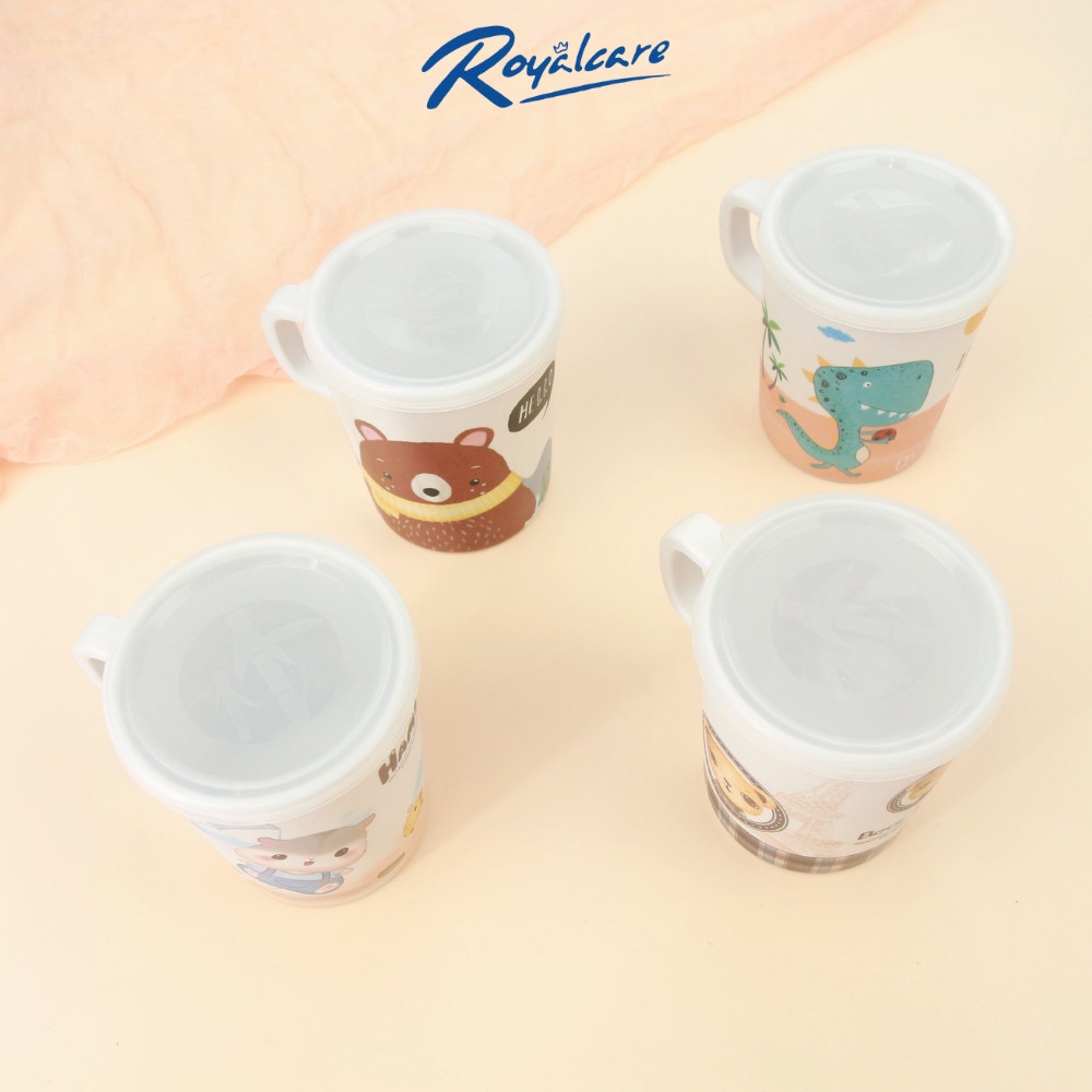 Ly uống nước cho bé làm từ tre bamboo kháng khuẩn có nắp đậy D7064 Royalcare - đồ dùng ăn dặm cho bé