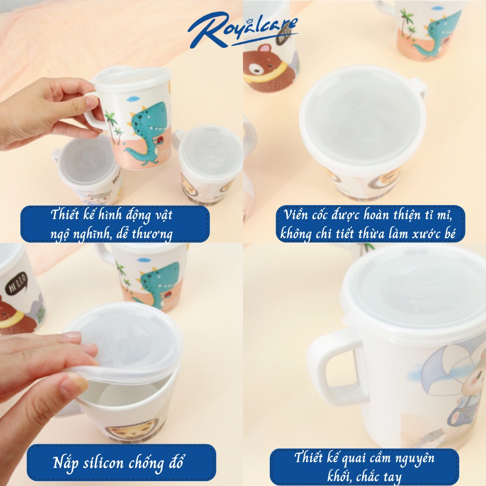 Ly uống nước cho bé làm từ tre bamboo kháng khuẩn có nắp đậy D7064 Royalcare - đồ dùng ăn dặm cho bé
