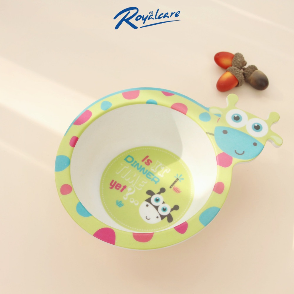 Bát ăn dặm cho bé hình động vật, chất liệu bột tre Bamboo kháng khuẩn 1822 Royal care