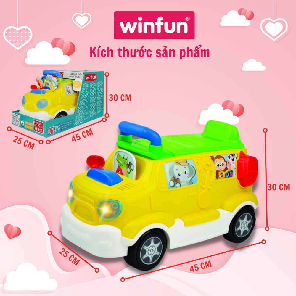 Xe tải đồ chơi, chòi chân kèm bộ chữ học tiếng anh Winfun 0864 - có nhạc vui nhộn - Hàng chính hãng