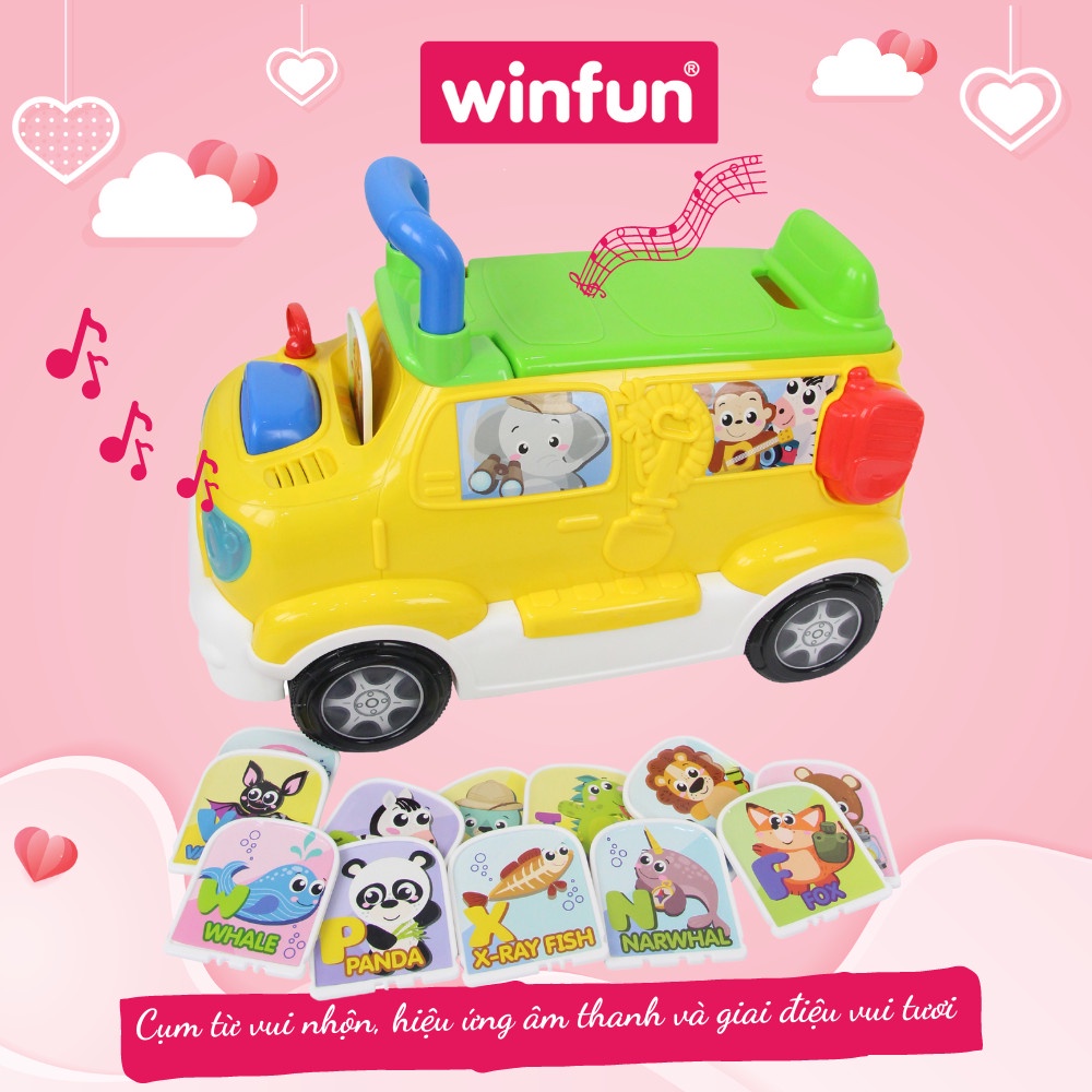 Xe tải đồ chơi, chòi chân kèm bộ chữ học tiếng anh Winfun 0864 - có nhạc vui nhộn - Hàng chính hãng