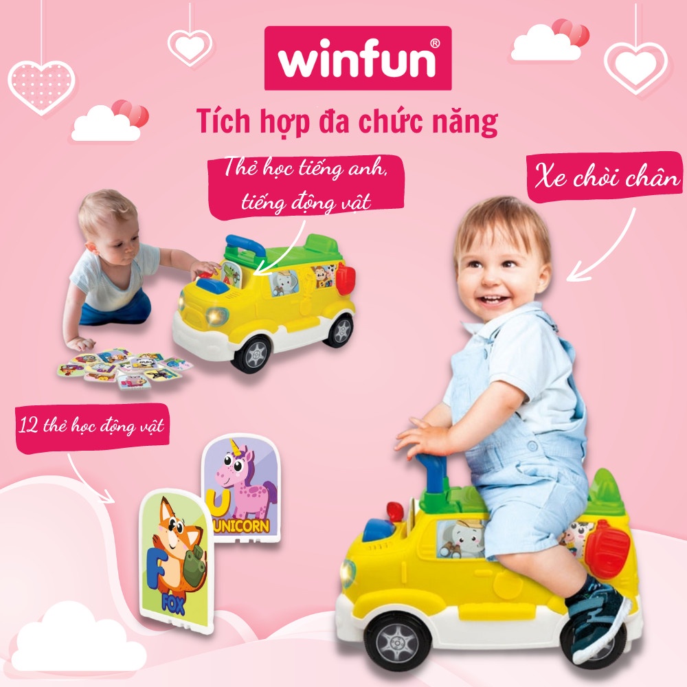 Xe tải đồ chơi, chòi chân kèm bộ chữ học tiếng anh Winfun 0864 - có nhạc vui nhộn - Hàng chính hãng