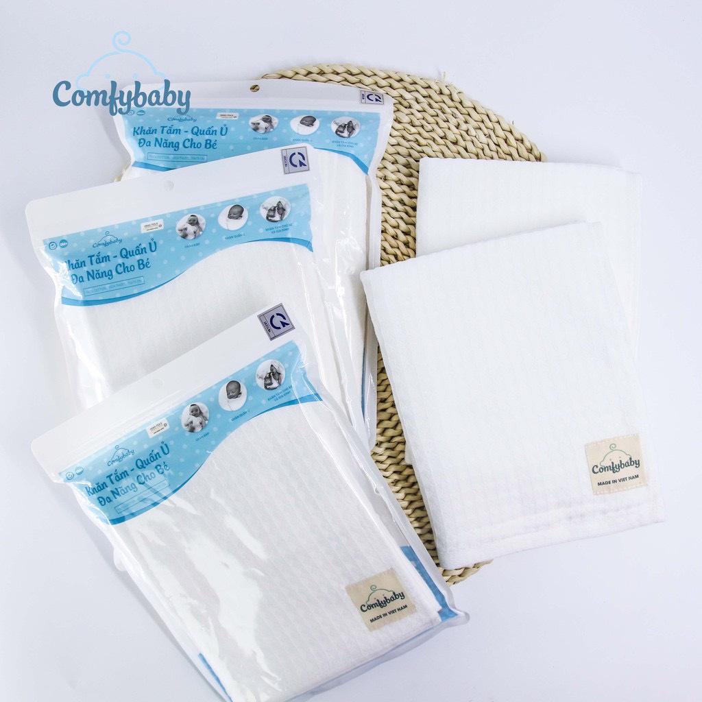 Khăn sữa cho bé - Set 5 khăn mặt vải xô 100% Cotton cao cấp Comfybaby hàng xuất khẩu - đồ dùng phòng tắm cho gia đình