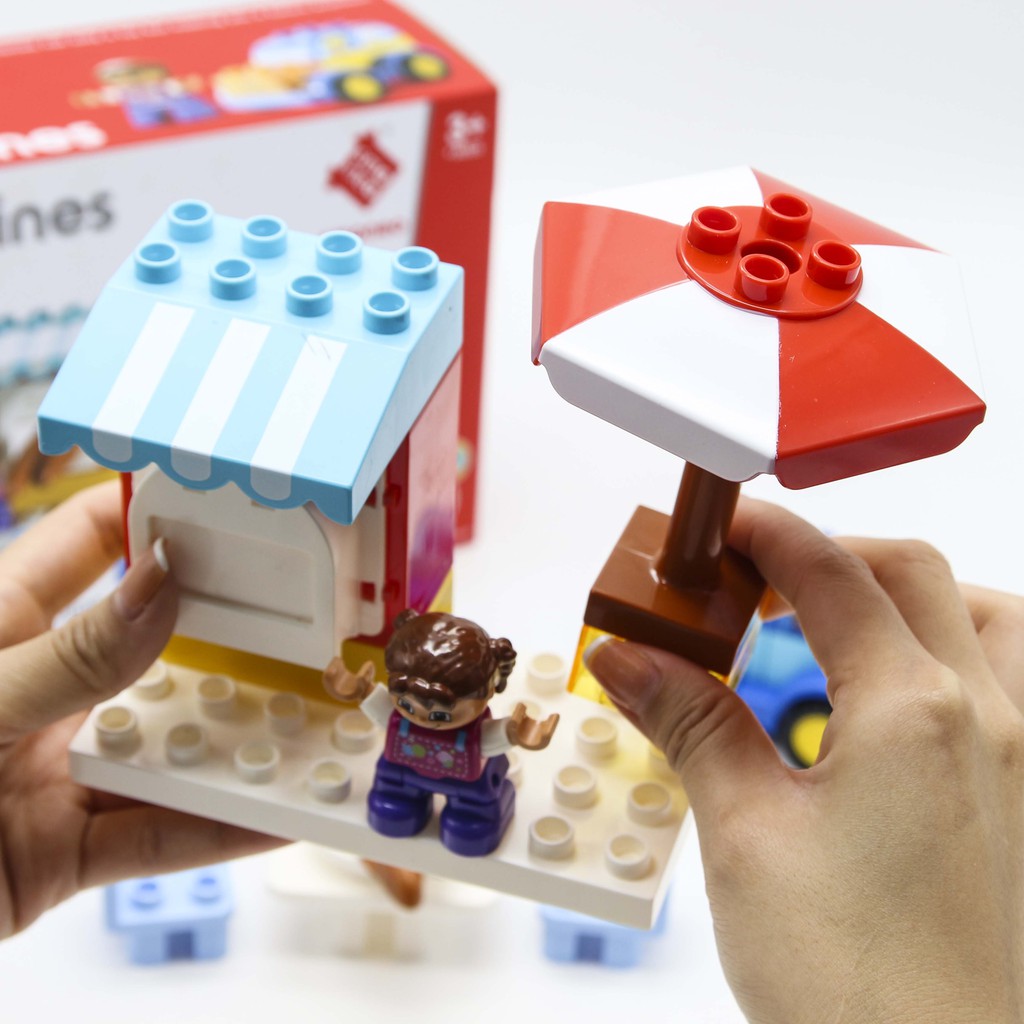 Xếp hình quầy bán hàng - Bộ đồ chơi lắp ghép xếp hình smoneo duplo - 20 mảnh ghép Toyshouse - 77002