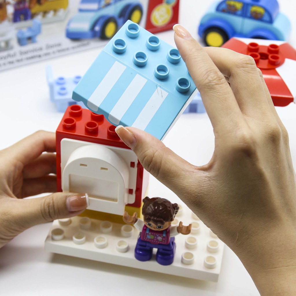 Xếp hình quầy bán hàng - Bộ đồ chơi lắp ghép xếp hình smoneo duplo - 20 mảnh ghép Toyshouse - 77002
