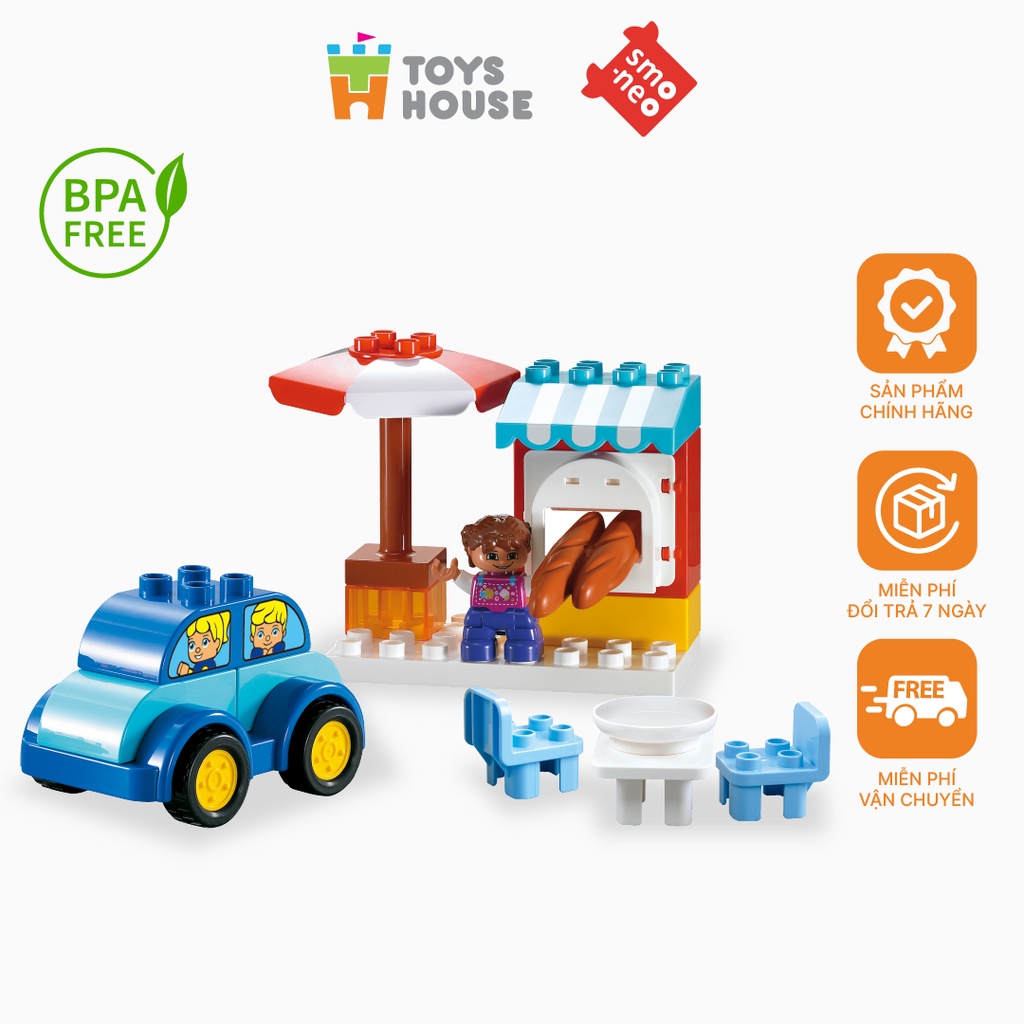 Xếp hình quầy bán hàng - Bộ đồ chơi lắp ghép xếp hình smoneo duplo - 20 mảnh ghép Toyshouse - 77002