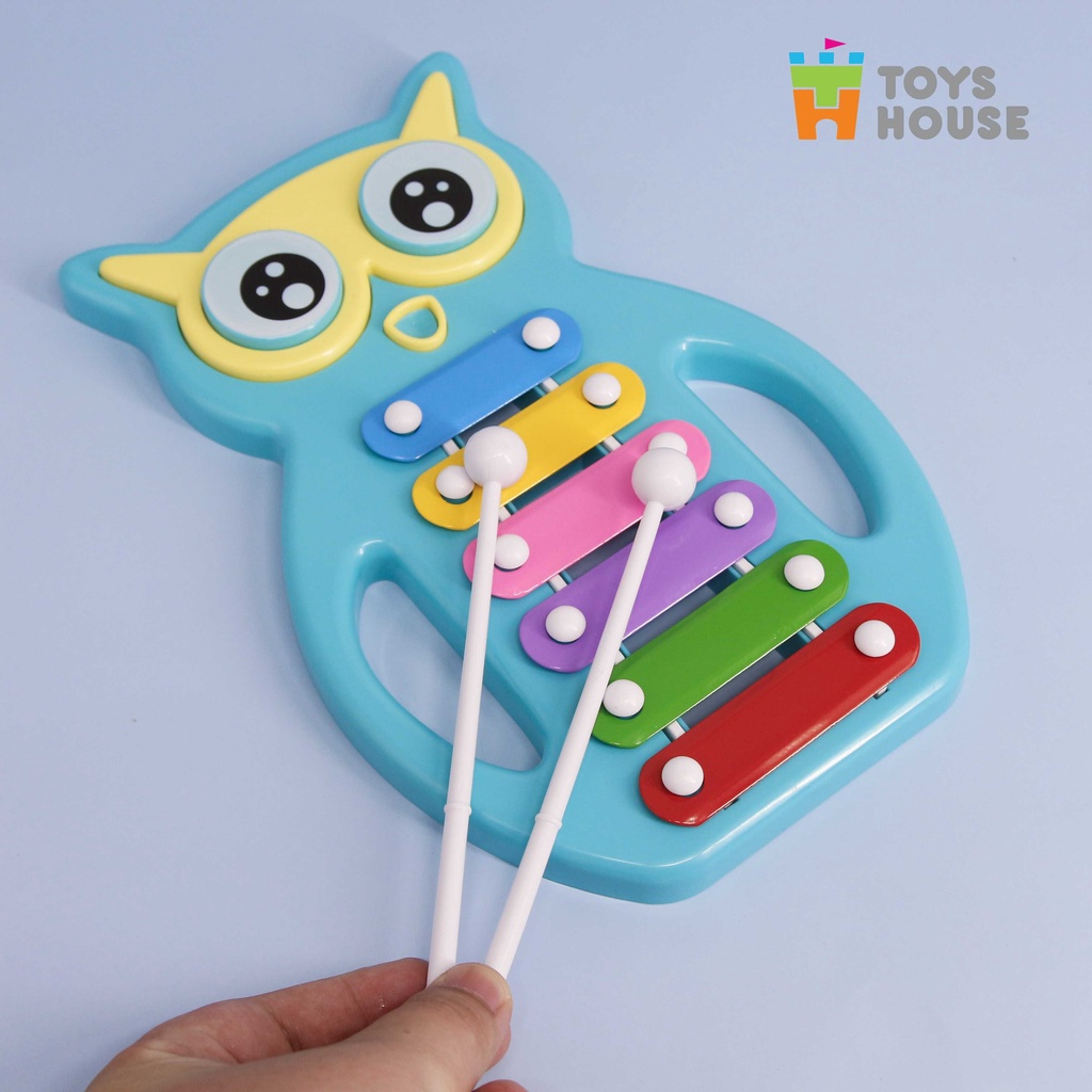 Đồ chơi nhạc cụ- Đàn gõ Xylophone hình cú mèo đáng yêu Toyshouse- Dụng cụ phát triển năng khiếu âm nhạc dành cho bé yêu