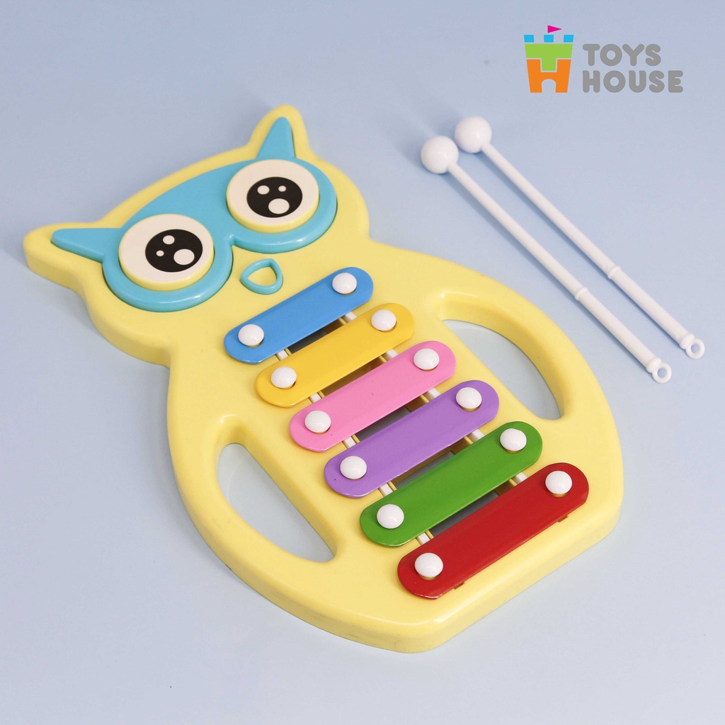 Đồ chơi nhạc cụ- Đàn gõ Xylophone hình cú mèo đáng yêu Toyshouse- Dụng cụ phát triển năng khiếu âm nhạc dành cho bé yêu
