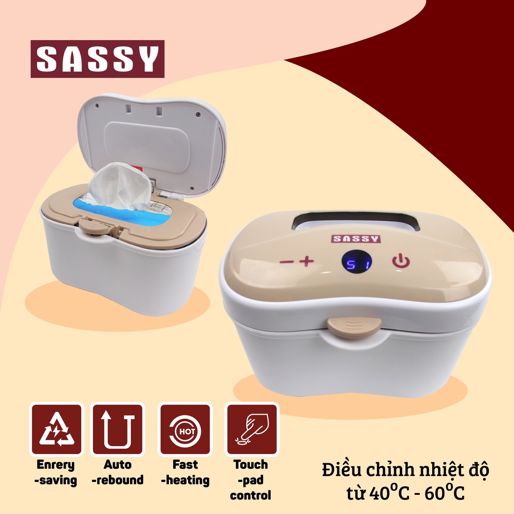 Máy làm ấm khăn ướt - giữ ấm tự động điều chỉnh nhiệt Sassy - SS-002 - có lò xo đẩy giấy lên