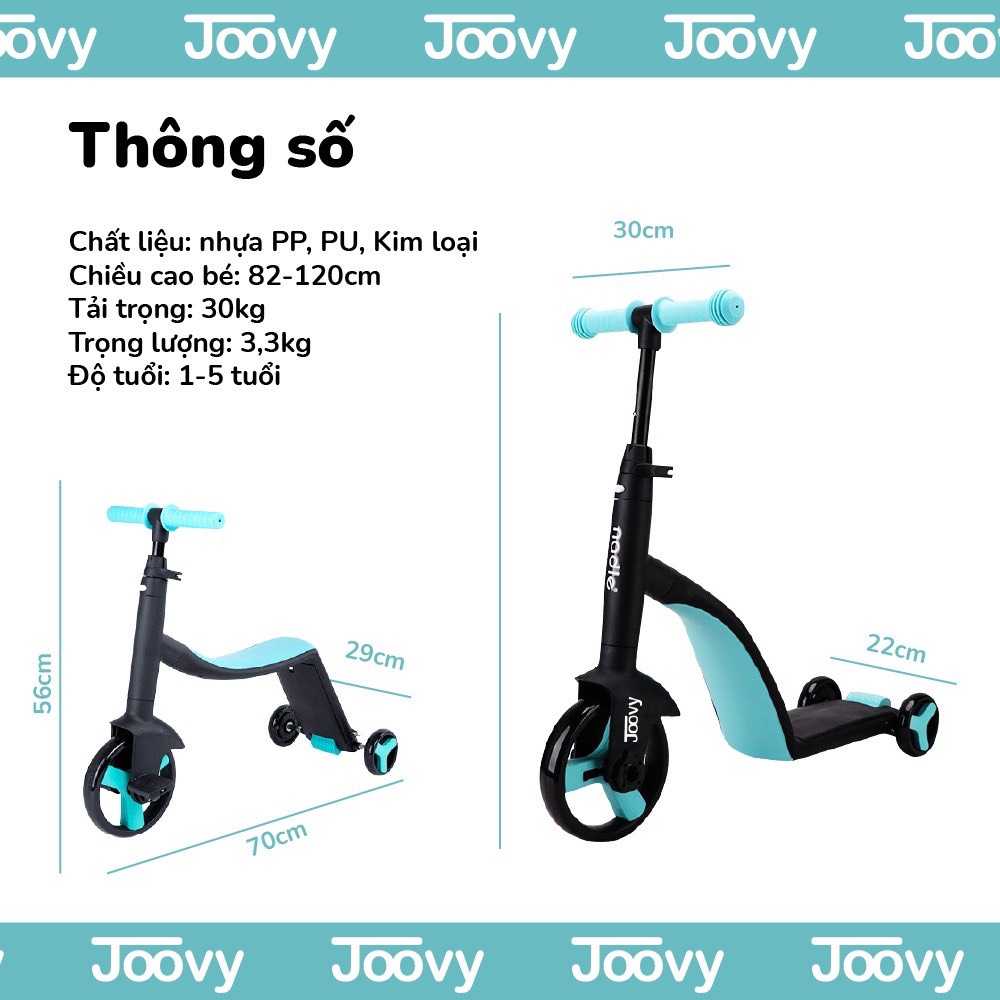 Xe trượt Scooter kiêm chòi chân - cân bằng - 3 bánh cho cho bé 3 trong 1 JOOVY