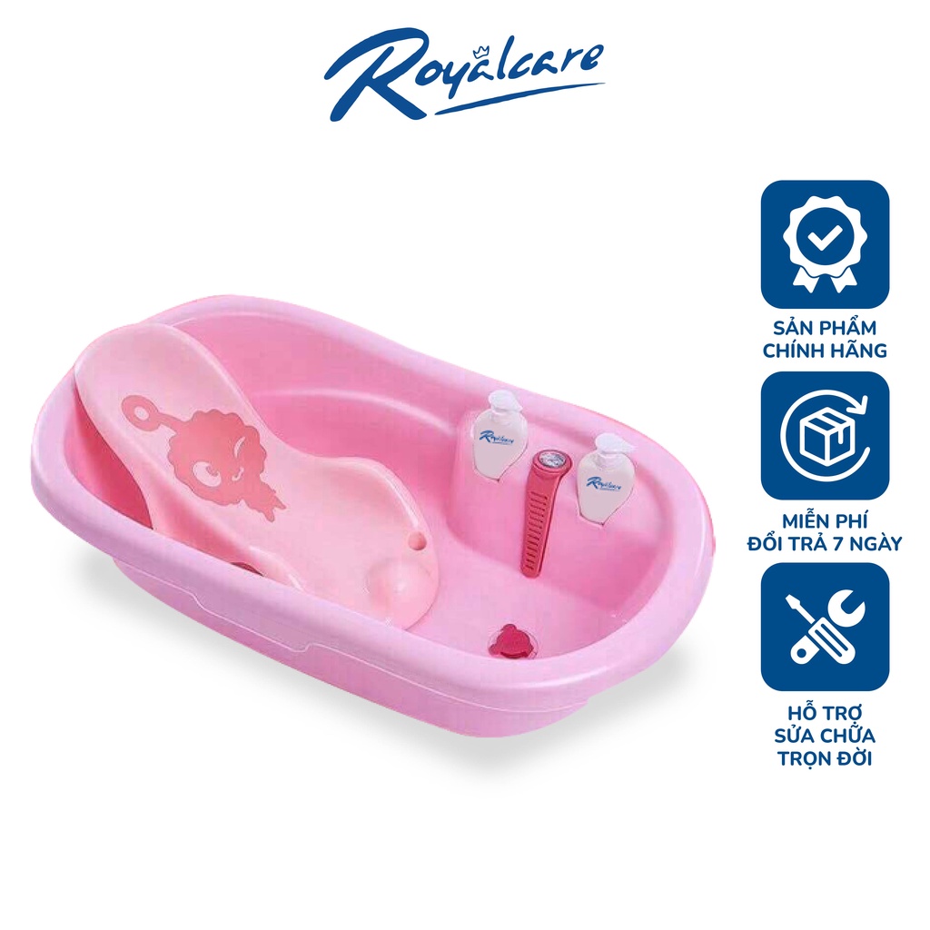 Chậu tắm kèm nhiệt kế đo nhiệt độ nước và ghế nằm cho trẻ em Royalcare RC302