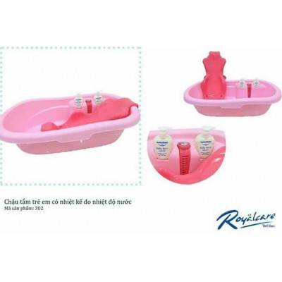 Chậu tắm kèm nhiệt kế đo nhiệt độ nước và ghế nằm cho trẻ em Royalcare RC302
