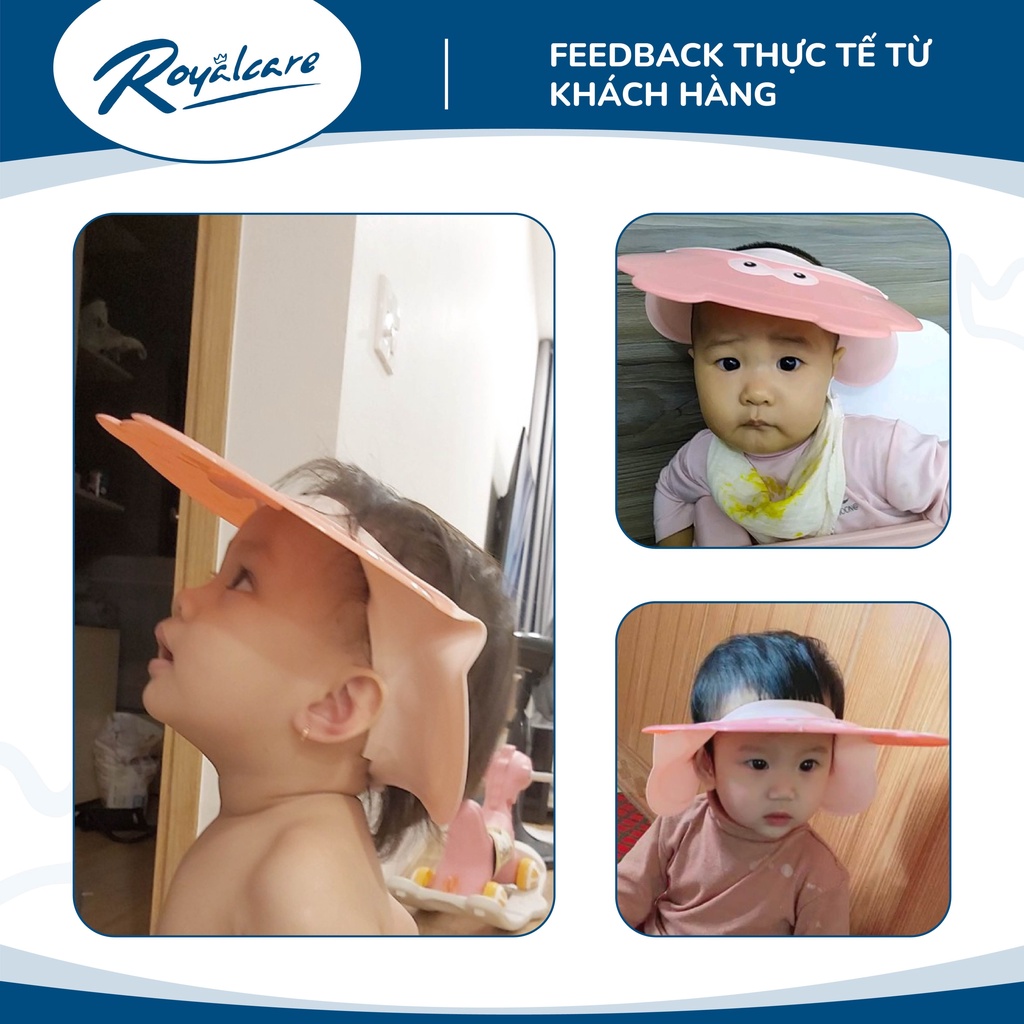 Mũ gội đầu hỗ trợ tắm gội cho trẻ em hình hà mã Royalcare 702 - chặn nước vào mặt bé