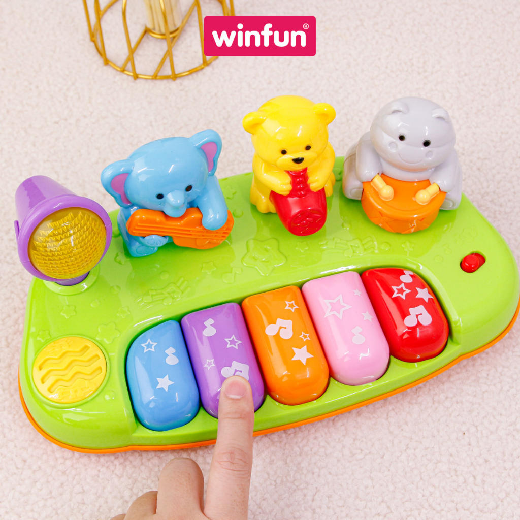 Đàn Piano mini -Đồ chơi phát nhạc động vật hoang dã Winfun 2012 hướng nghiệp cho bé phát triển não bộ và giác quan cho b