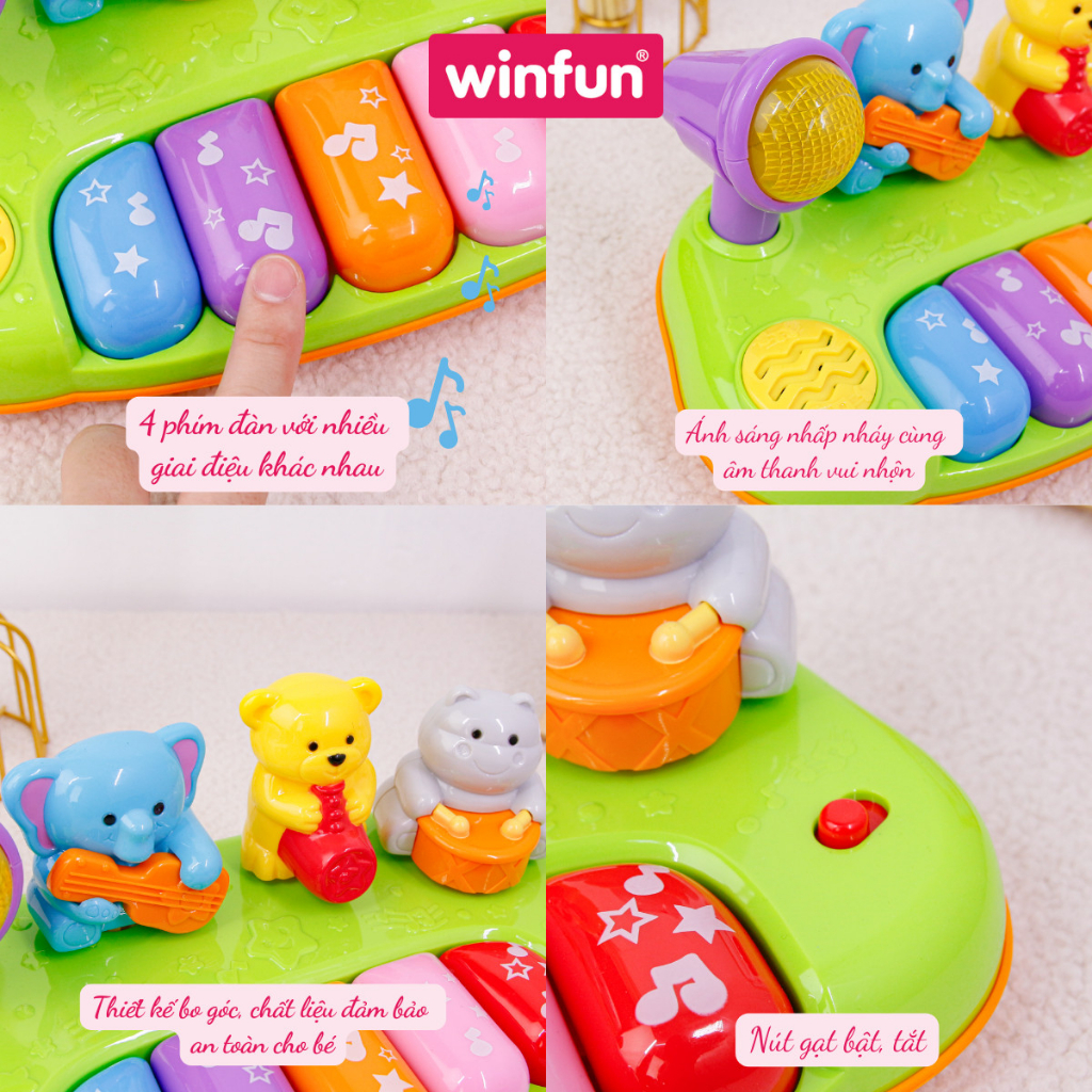 Đàn Piano mini -Đồ chơi phát nhạc động vật hoang dã Winfun 2012 hướng nghiệp cho bé phát triển não bộ và giác quan cho b