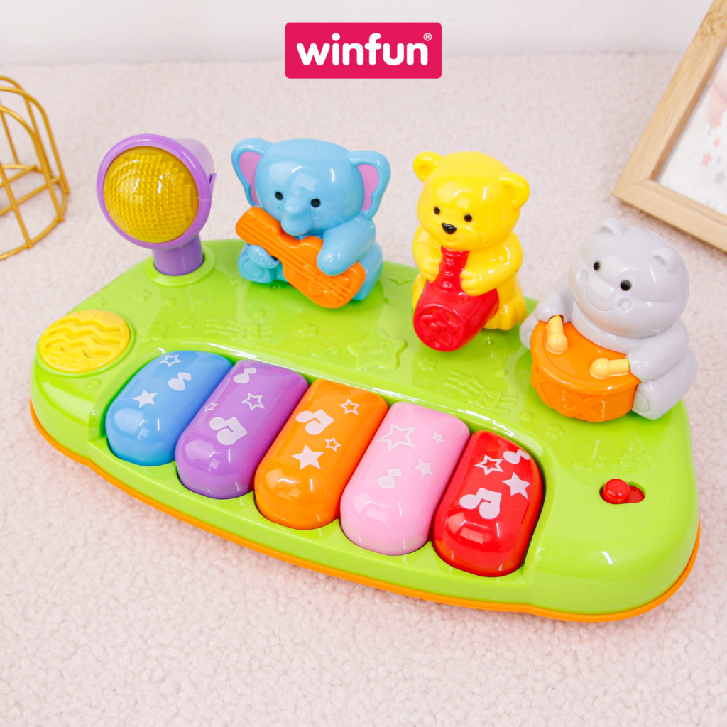Đàn Piano mini -Đồ chơi phát nhạc động vật hoang dã Winfun 2012 hướng nghiệp cho bé phát triển não bộ và giác quan cho b