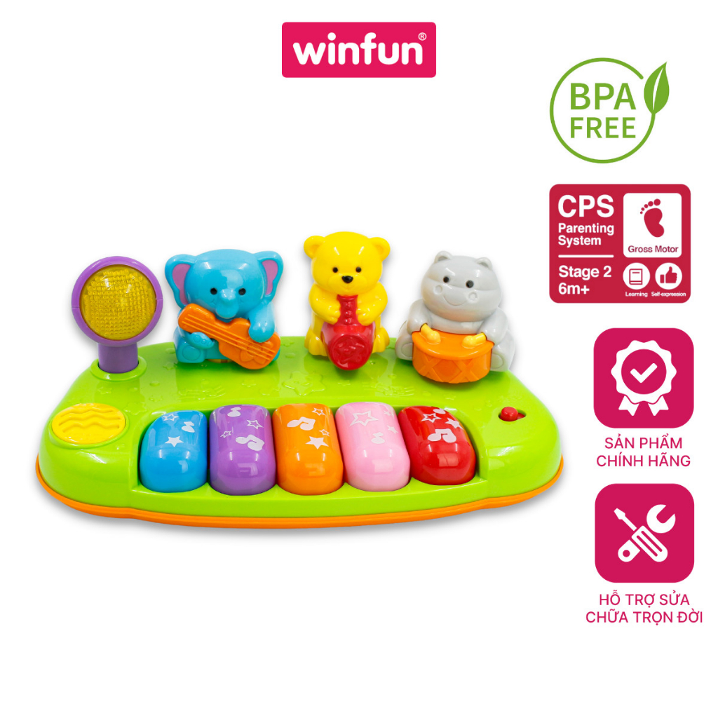Đàn Piano mini -Đồ chơi phát nhạc động vật hoang dã Winfun 2012 hướng nghiệp cho bé phát triển não bộ và giác quan cho b