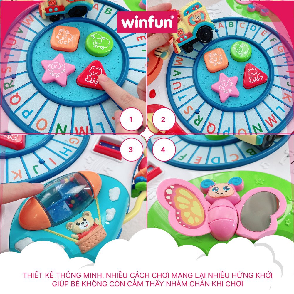 Bàn nhạc đa năng, tập đứng có nhạc  Winfun 0801 kích thích phát triển giác quan và rèn luyện khả năng vận động cho bé