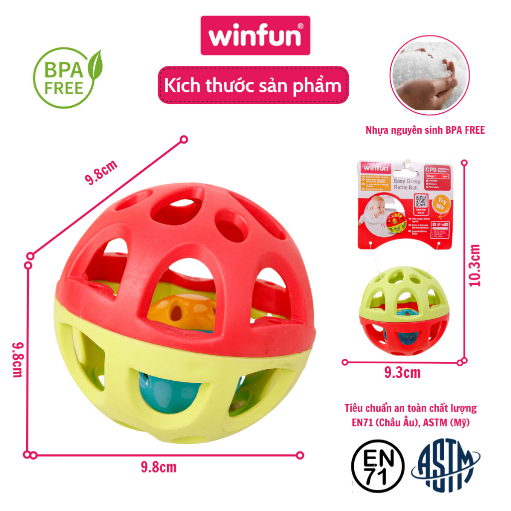 Đồ chơi phát triển vận động - Bóng lục lạc lăn tập bò cho bé Winfun 0779
