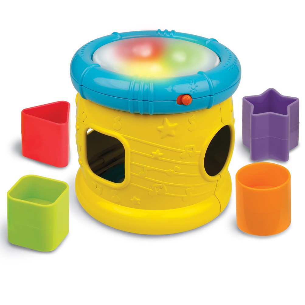 Trống đồ chơi thả hình khối Winfun 0713, phát triển giác quan cho bé tập làm quen với chữ cái và số đếm tiếng anh