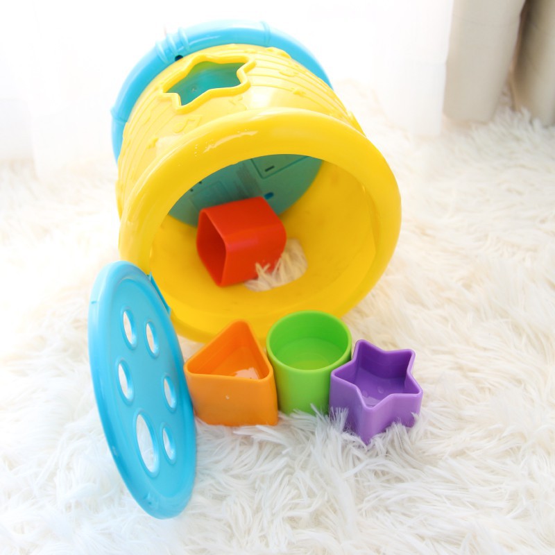 Trống đồ chơi thả hình khối Winfun 0713, phát triển giác quan cho bé tập làm quen với chữ cái và số đếm tiếng anh