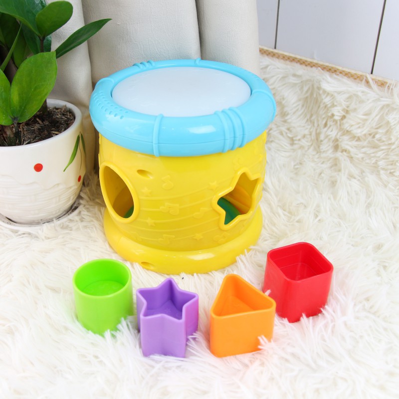 Trống đồ chơi thả hình khối Winfun 0713, phát triển giác quan cho bé tập làm quen với chữ cái và số đếm tiếng anh