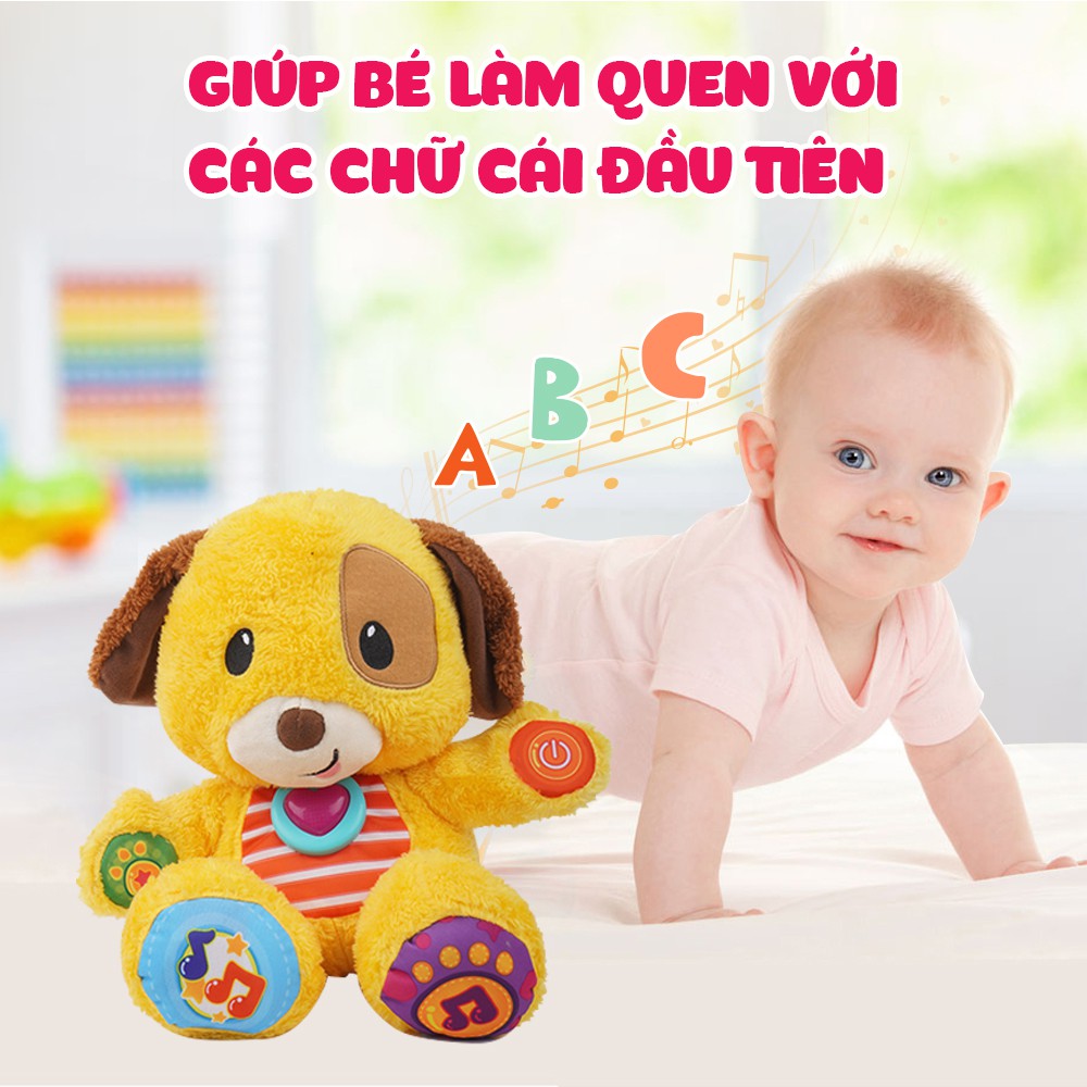 Chú chó Puppy biết hát Winfun 0669 - Đồ chơi thú bông đáng yêu có nhạc, kích thích phát triển giác quan cho bé