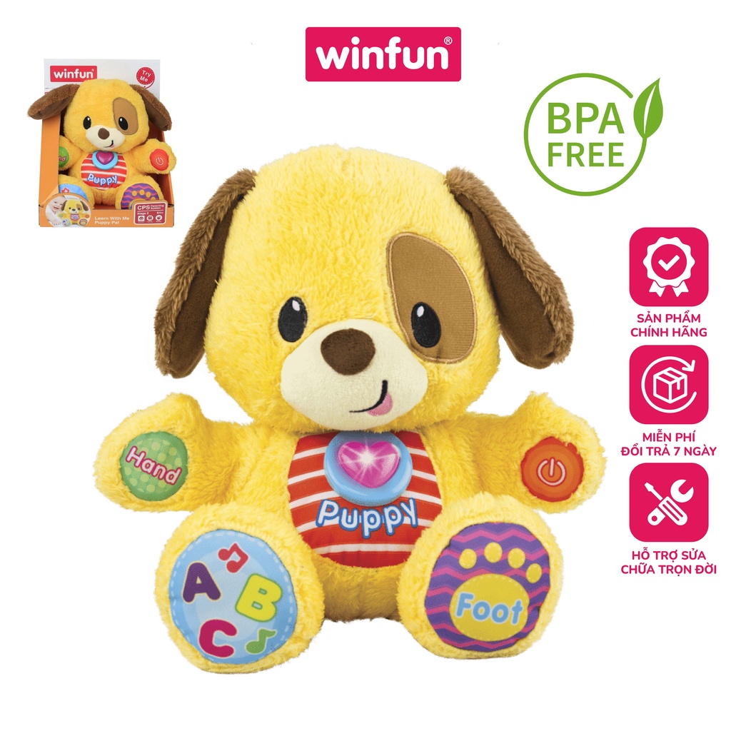 Chú chó Puppy biết hát Winfun 0669 - Đồ chơi thú bông đáng yêu có nhạc, kích thích phát triển giác quan cho bé