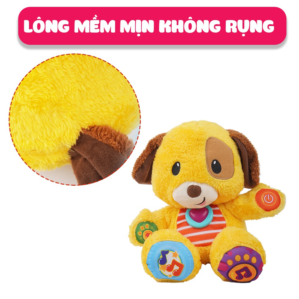 Chú chó Puppy biết hát Winfun 0669 - Đồ chơi thú bông đáng yêu có nhạc, kích thích phát triển giác quan cho bé