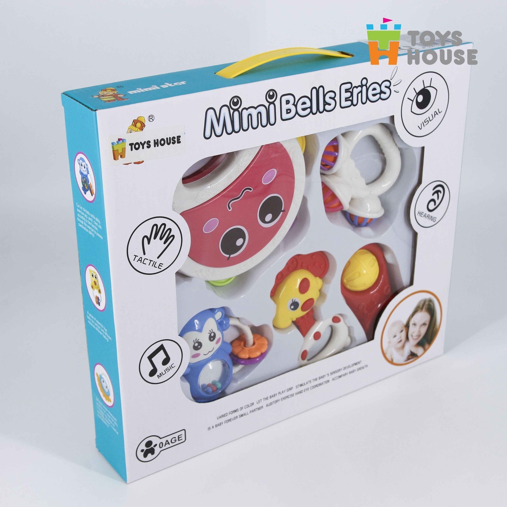 Túi đồ chơi xúc xắc 5 món Toyshouse 776-1 cho bé phát triển thị giác, thính giác và khả năng quan sát