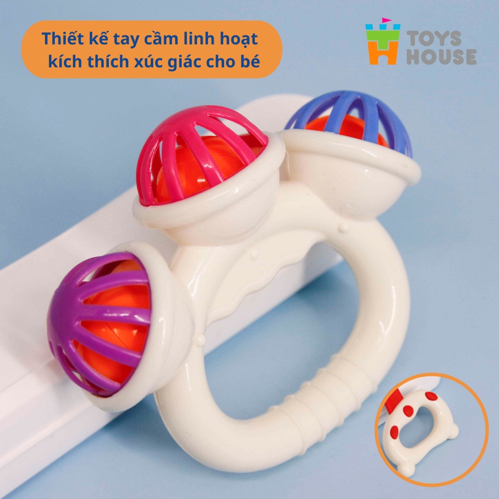 Túi đồ chơi xúc xắc 5 món Toyshouse 776-1 cho bé phát triển thị giác, thính giác và khả năng quan sát