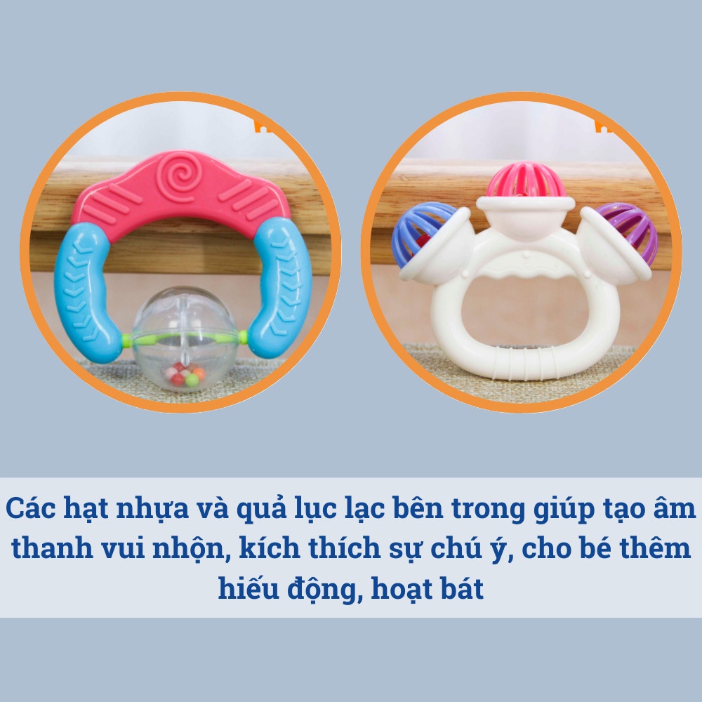 Túi đồ chơi xúc xắc, luc lạc kiêm gặm nướu cho bé 10 món Toyshouse 776-16