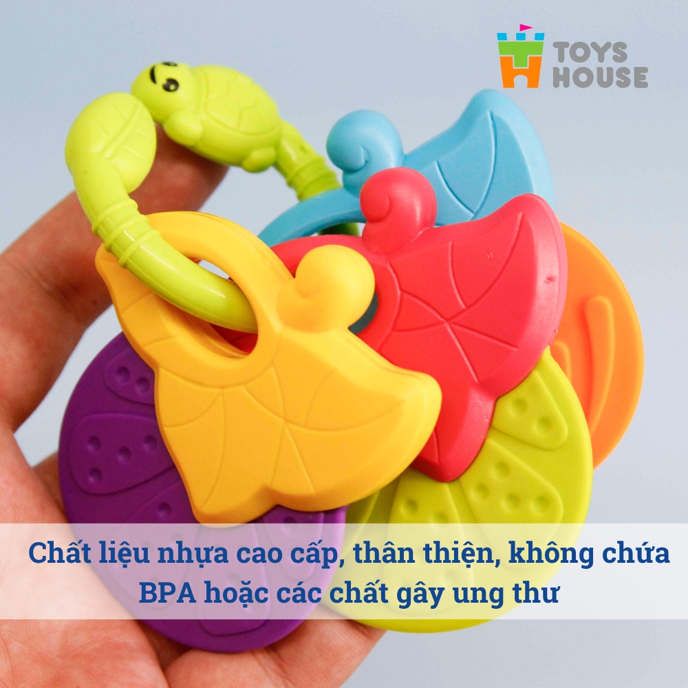 Túi đồ chơi xúc xắc, luc lạc kiêm gặm nướu cho bé 10 món Toyshouse 776-16