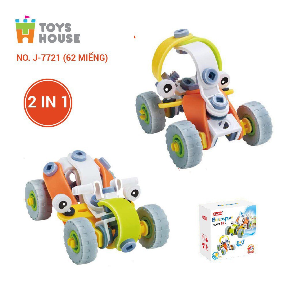 Đồ chơi giáo dục Stem - Bộ lắp ghép Build&Play 62 chi tiết Toyshouse 7721
