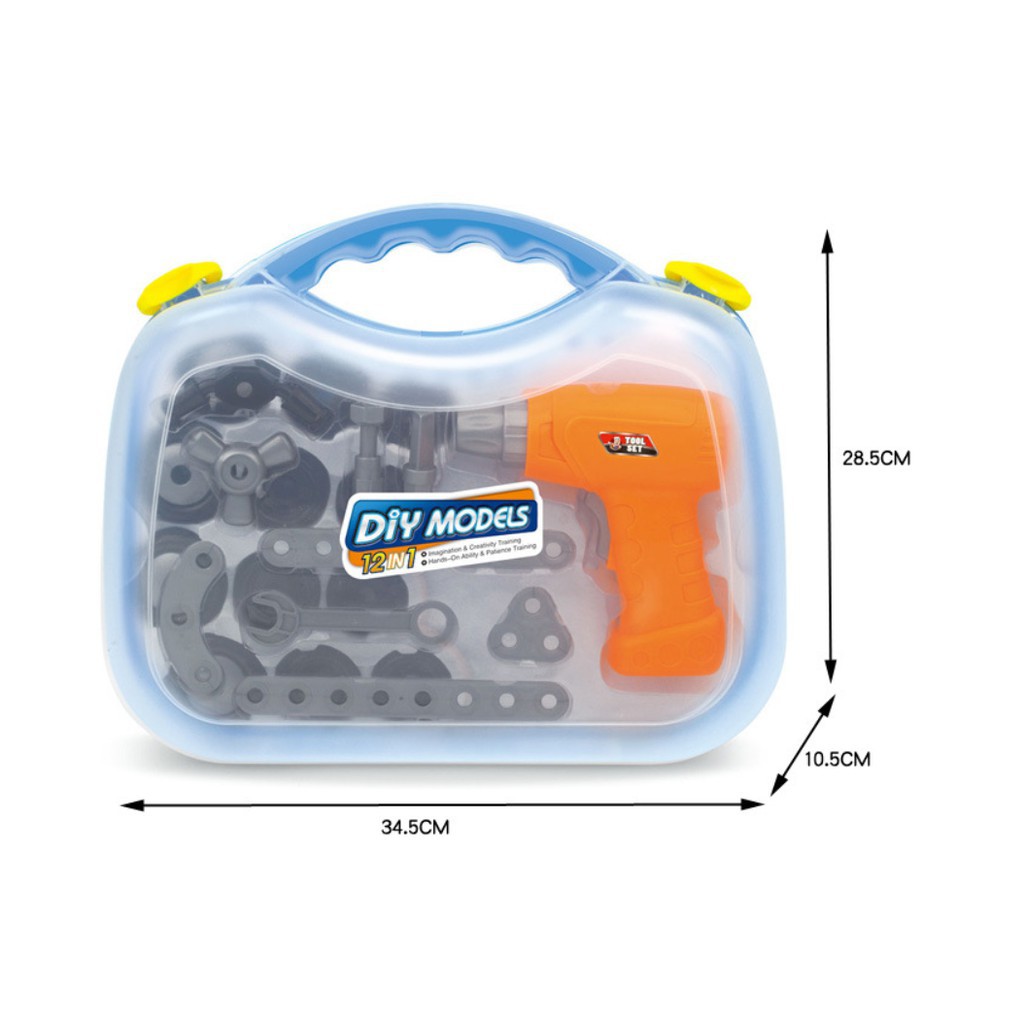 Đồ chơi mô hình lắp ghép 282 chi tiết - 12 phương tiện giao thông phát triển kỹ năng cho bé DIY MODEL Toyshouse TLH-17
